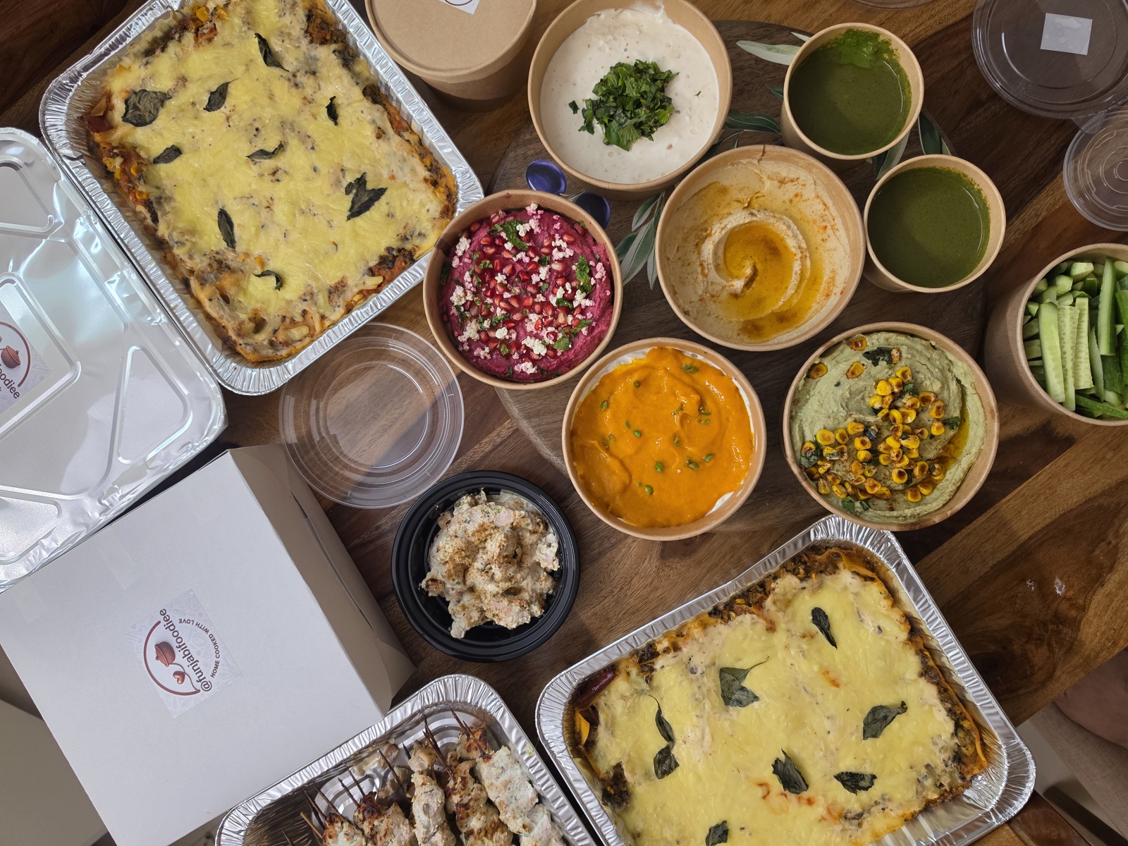 Grazing platter with hummus and dips